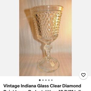 Vintage Clear Diamond Pattern Glass